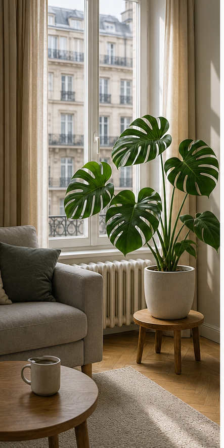 Diagram showing indoor light distribution in a European flat during winter
