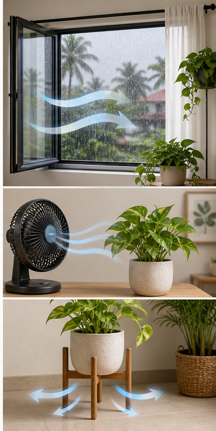Diagram showing indoor ventilation improvement methods