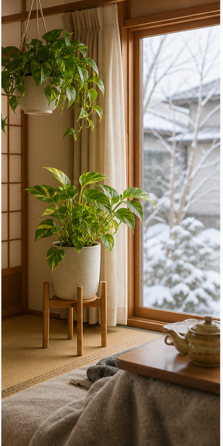 Recommended placement for pothos in low-light winter indoor environment