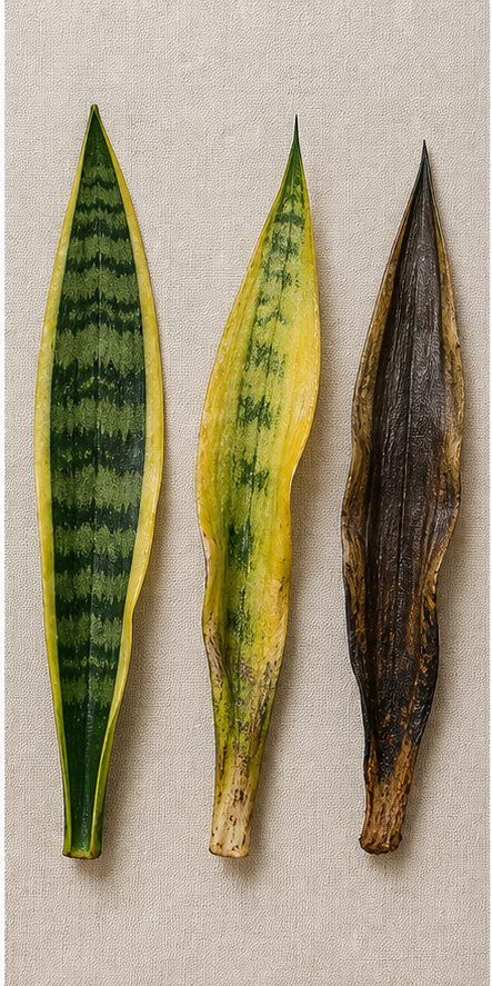 Snake plant cold damage symptoms identification
