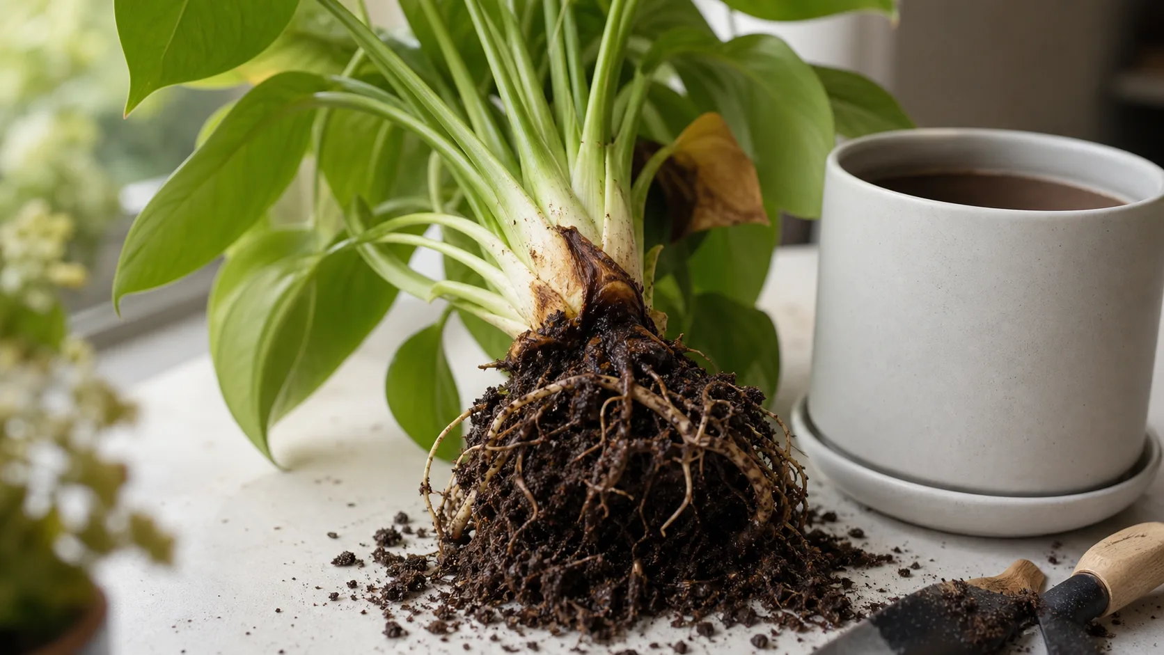 Phytophthora root and crown rot symptoms and identification signs