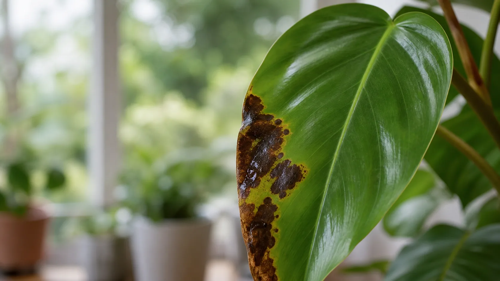 Bacterial blight symptoms and identification signs